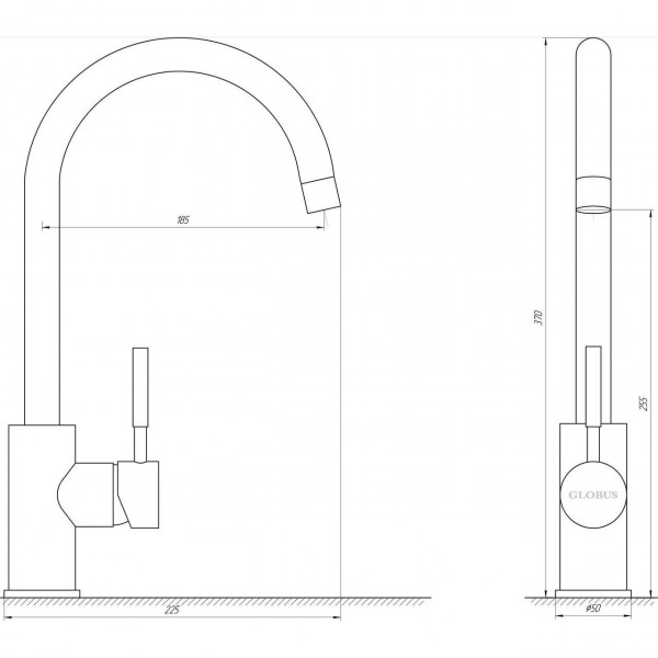 Змішувач для кухні Globus Lux LAZER GLLR-0203S-11-GRAPHITE