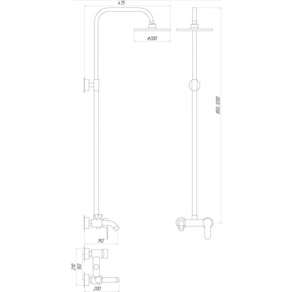 Душевая система Globus Lux LAZER GLLR-1111