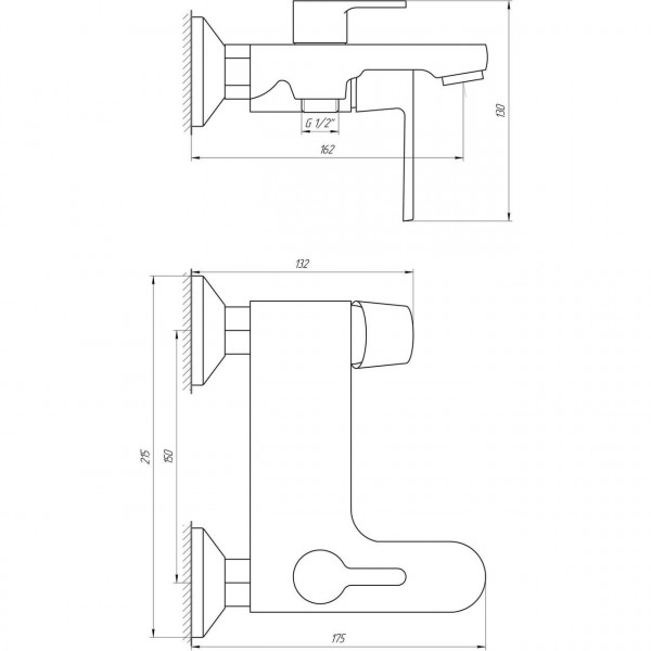 Смеситель для ванны Globus Lux Laguna GLA-0102N