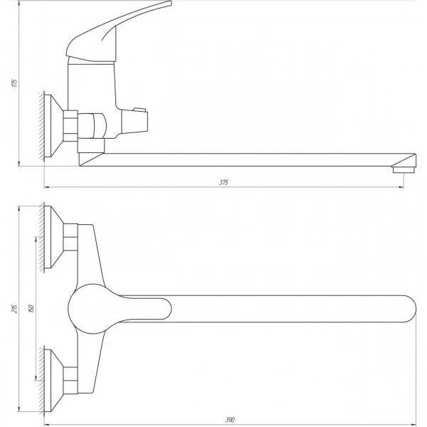 Смеситель для ванной Globus Lux Solly GLSO-208