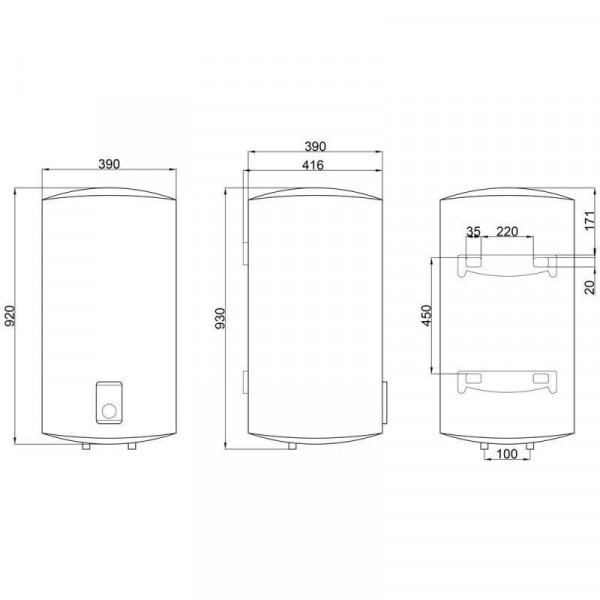 Водонагрівач Thermo Alliance 80 л SLIM вертикальний сухий ТЕН 2,0 кВт D80V20J(D)2-K