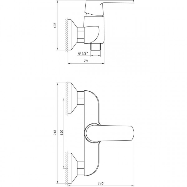 Смеситель для душа Globus Lux Laguna GLA-0105-10-BB