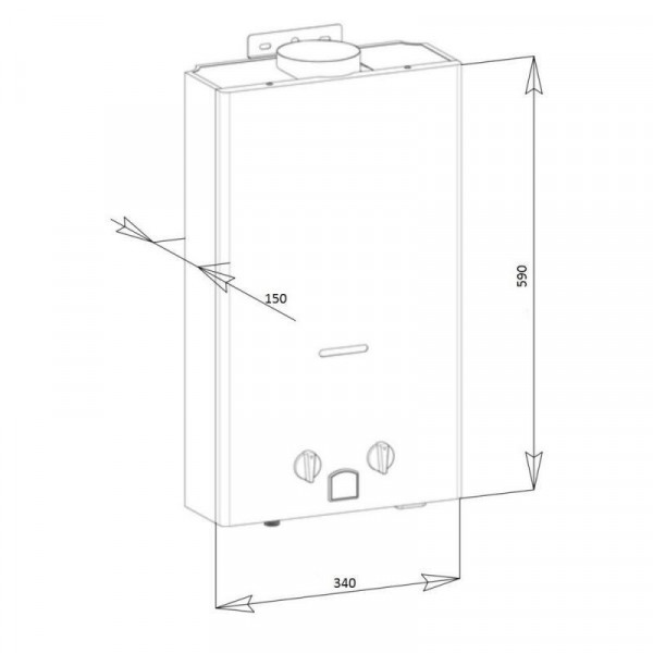 Колонка газова димохідна Aquatronic JSD20-AG208 10 л панель зі скла з малюнком гори
