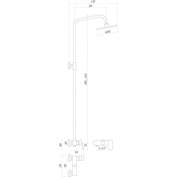 Душевая система Globus Lux PRIZMA DS0011