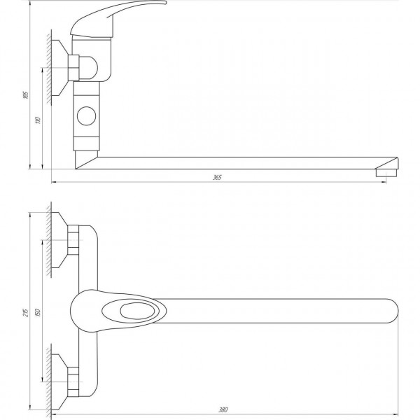 Смеситель для ванной Globus Lux Sena GLS-108