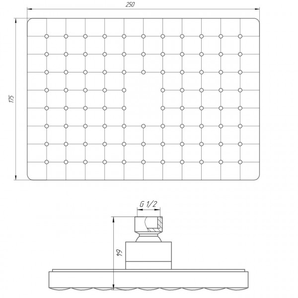 Душевая лейка Globus Lux SD-002-25-BB