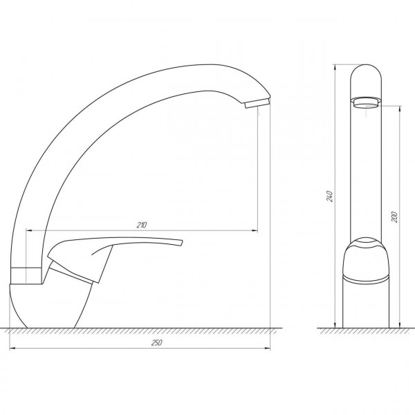 Змішувач для кухні Globus Lux Solly GLSO-0203S-8-STSTEEL