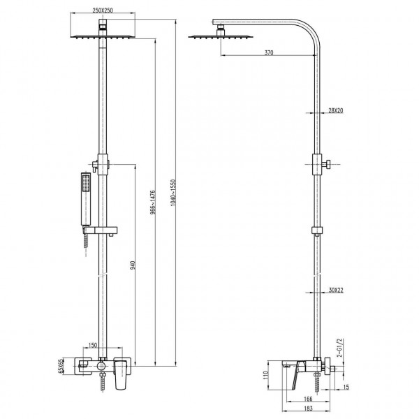 Душевая система TOPAZ LEXI TL 21102-H57-00