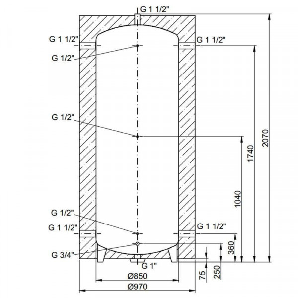 Теплоакумулятор Thermo Alliance TA-00 1000 (60 мм)