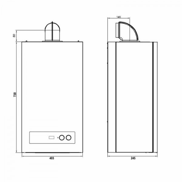 Котел газовий Airfel DigiFEL DUO 36 кВт двоконтурний