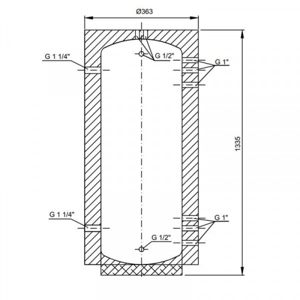 Теплоаккумулятор Thermo Alliance ТА Mini-00 75 с изоляцией 40 мм