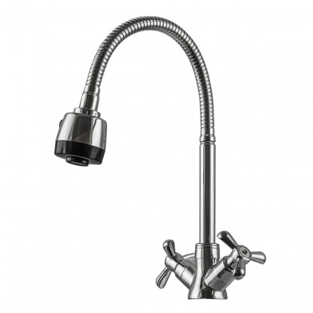 Смеситель для кухни DOMINO DK-H1-2N-103MA крест керамика, с гофровиливом