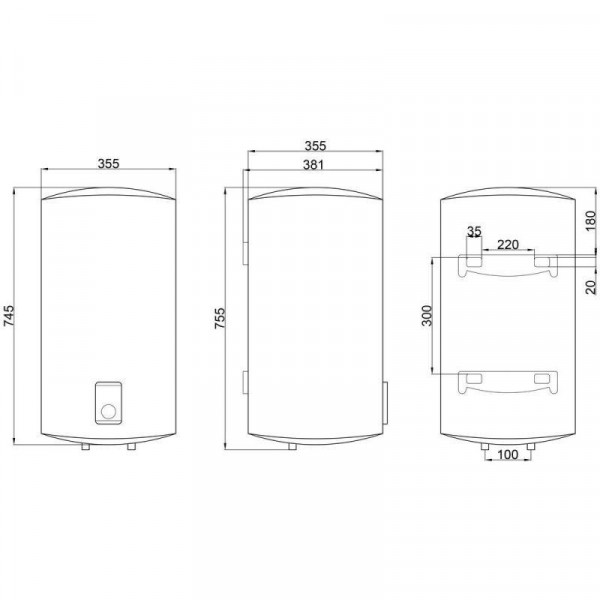 Водонагреватель Thermo Alliance 50 л SLIM вертикальный, сухой ТЭН 2,0 кВт D50V20J(D)1-K