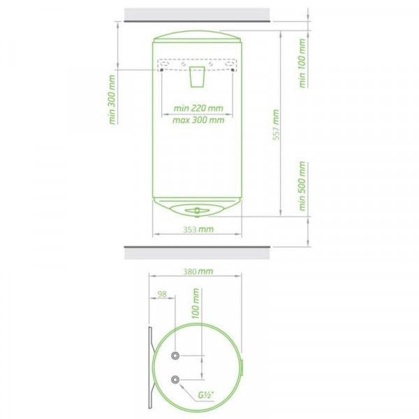 Водонагреватель Tesy Bilight Slim 30 л, мокрый ТЭН 1,2 кВт (GCV303512B11TSR) 303121