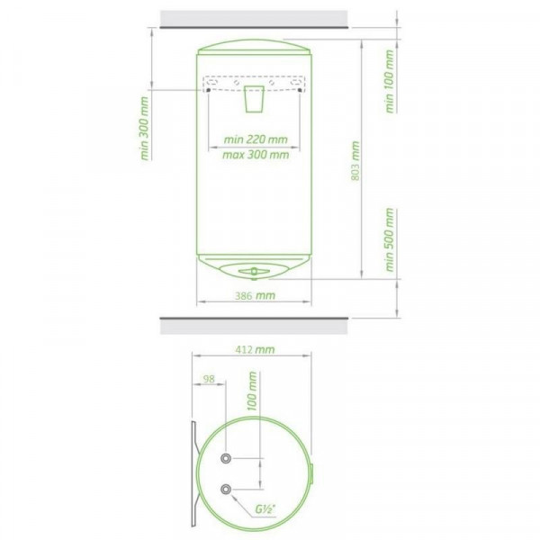 Водонагрівач Tesy Bilight Slim 50 л, мокрий ТЕН 2,0 кВт (GCV503520B11TSRC) 304129