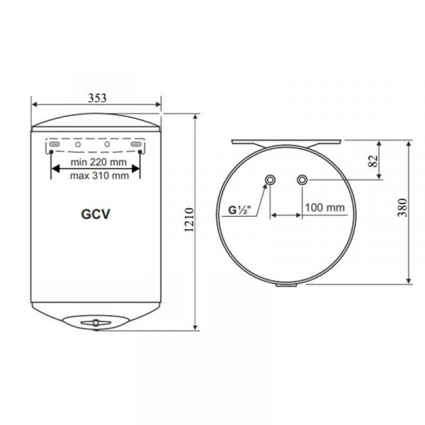 Водонагрівач Tesy Anticalc Slim 80 л, сухий ТЕН 2х1,2 кВт (GCV803524DB14TBRC) 304891