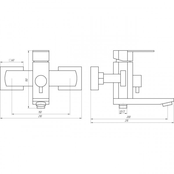 Смеситель для ванной Globus Lux Sorento SQ-102NHR