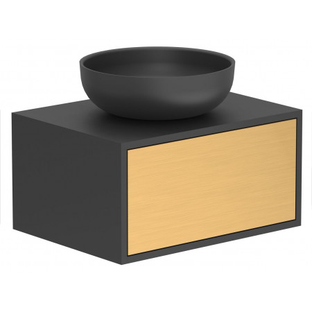 Тумба підвісна CLOUD 600 Пікасо золото з умивальником MOON Miraggio