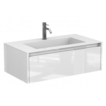 Тумба підвісна UNO біла глянцева для умивальника ERICA 900 Miraggio