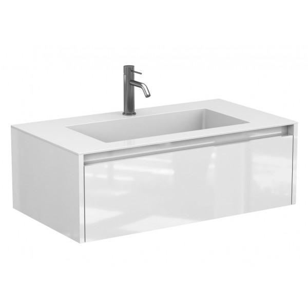 Тумба підвісна UNO біла глянцева для умивальника ERICA 900 Miraggio
