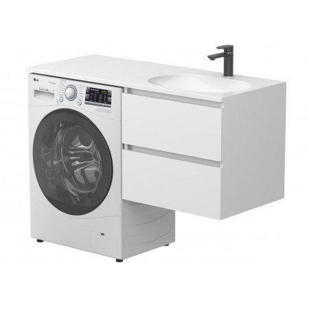 Тумба підвісна LUMO Біла матова для умивальника NEW YORK 1200 R Miraggio