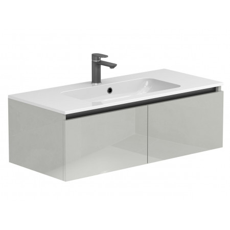 Тумба підвісна BASE Сіра глянцева для умивальника DELLA 1000 Miraggio
