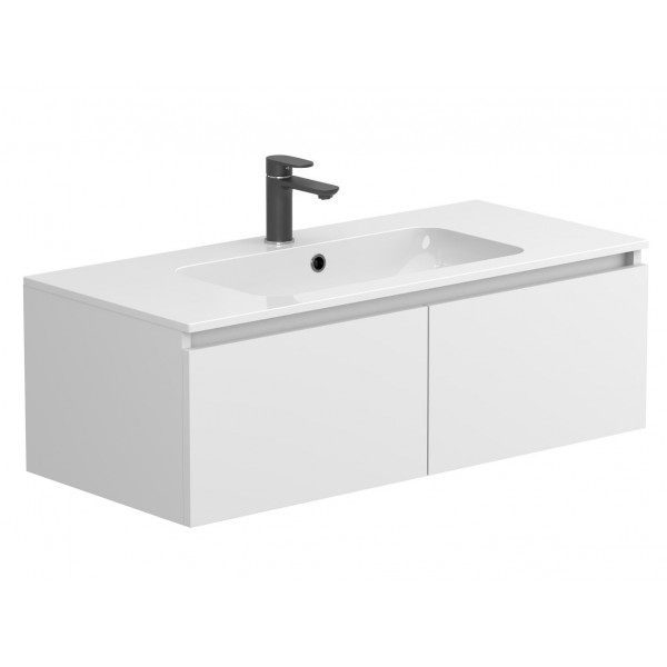 Тумба підвісна BASE Біла матова для умивальника DELLA 1000 Miraggio