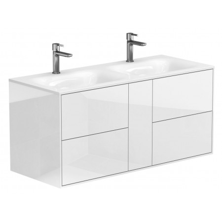 Тумба підвісна SPACE Біла глянцева для умивальника JESSEL 1100 D Miraggio