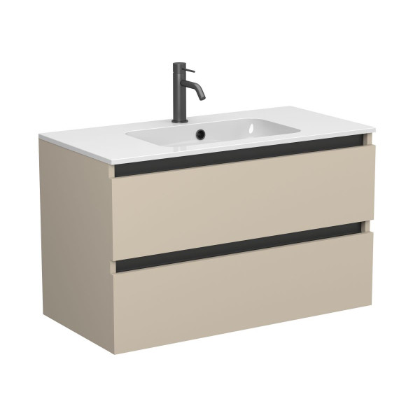 Тумба підвісна NATURA кашемір, МДФ, для умивальника DELLA 900 Miraggio