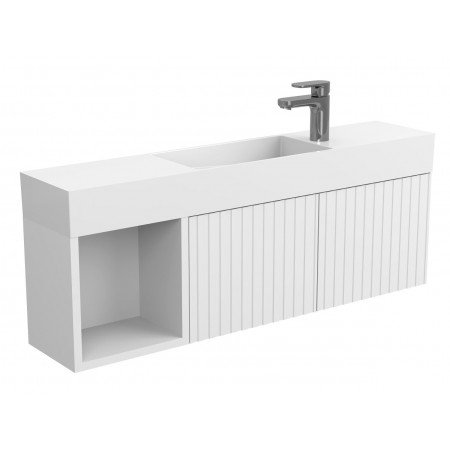 Тумба підвісна AURA біла матова для умивальника TONI 1050 Miraggio