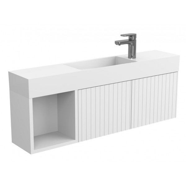 Тумба підвісна AURA біла матова для умивальника TONI 1050 Miraggio