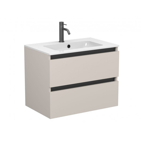 Тумба підвісна NATURA кашемір, ДСП для умивальника DELLA 700 Miraggio