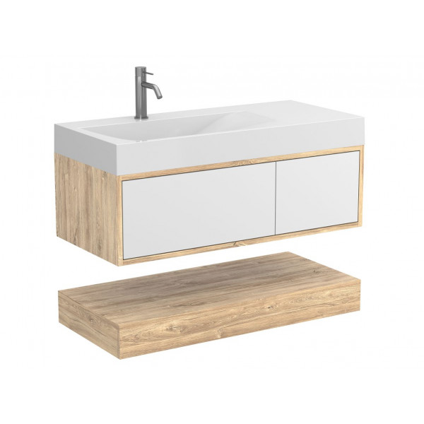 Тумба підвісна DUO Дуб Канзас для умивальника VIOLA 1000 L Miraggio