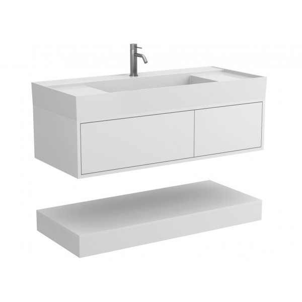 Тумба підвісна DUO Біла для умивальника SOUL 1200 Miraggio