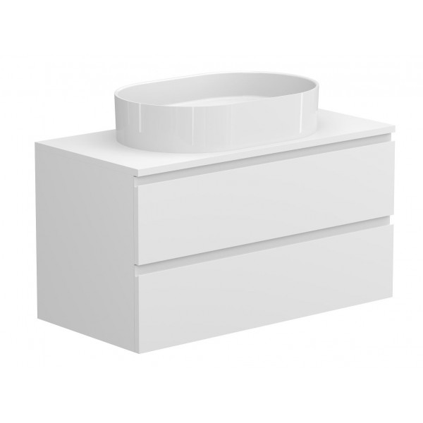 Тумба підвісна MONO 900 Біла soft-touch з умивальником TOBI Miraggio
