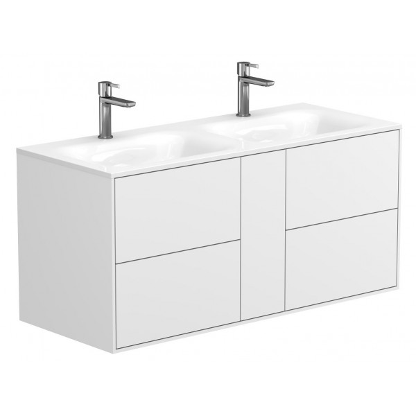 Тумба підвісна SPACE Біла soft-touch для умивальника JESSEL 1100 D Miraggio