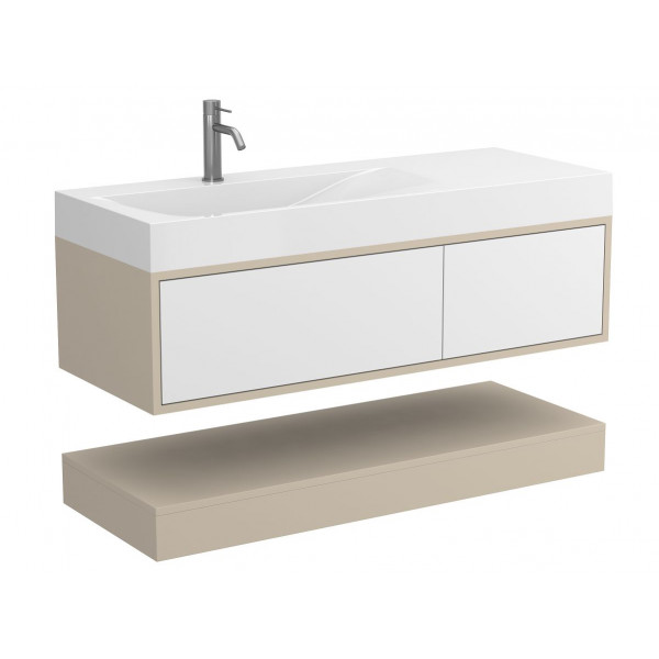 Тумба підвісна DUO Кашемір для умивальника VIOLA 1200 L Miraggio