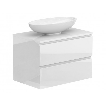 Тумба підвісна MONO 700 Біла глянцева з умивальником NICE Miraggio