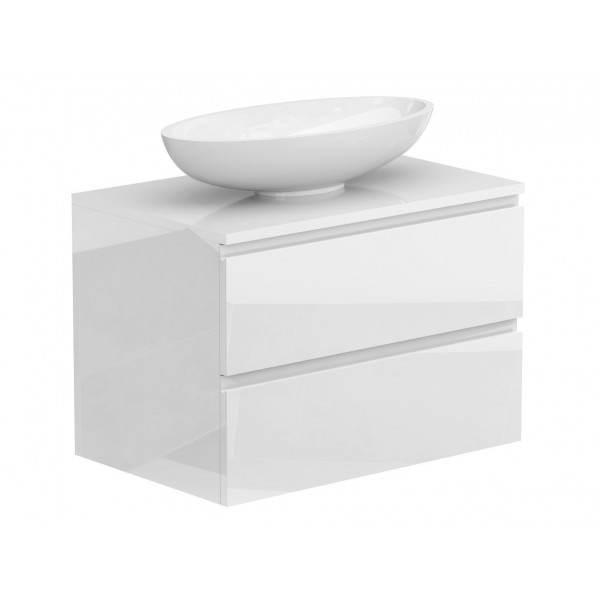 Тумба підвісна MONO 700 Біла глянцева з умивальником NICE Miraggio