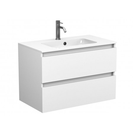 Тумба підвісна NATURA біла матова для умивальника DELLA 800 Miraggio
