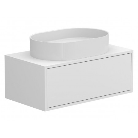 Тумба підвісна CLOUD 800 Біла матова з умивальником KIRA Miraggio