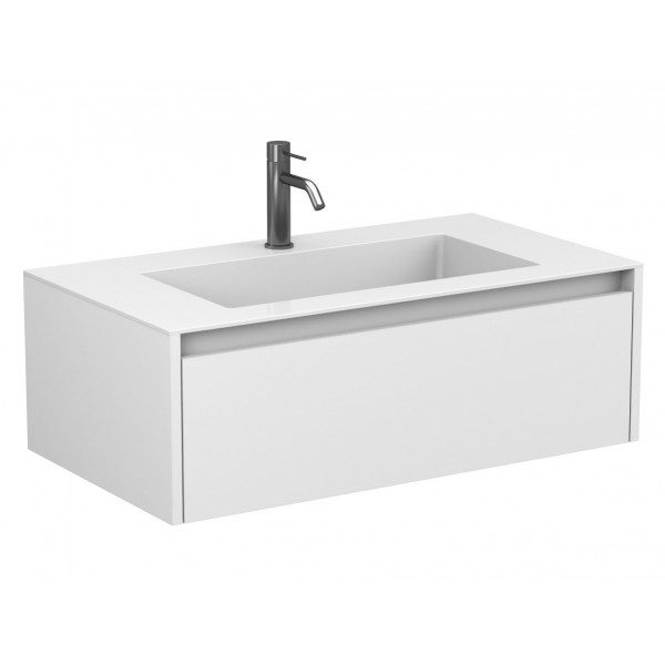 Тумба підвісна UNO біла матова для умивальника ERICA 900 Miraggio