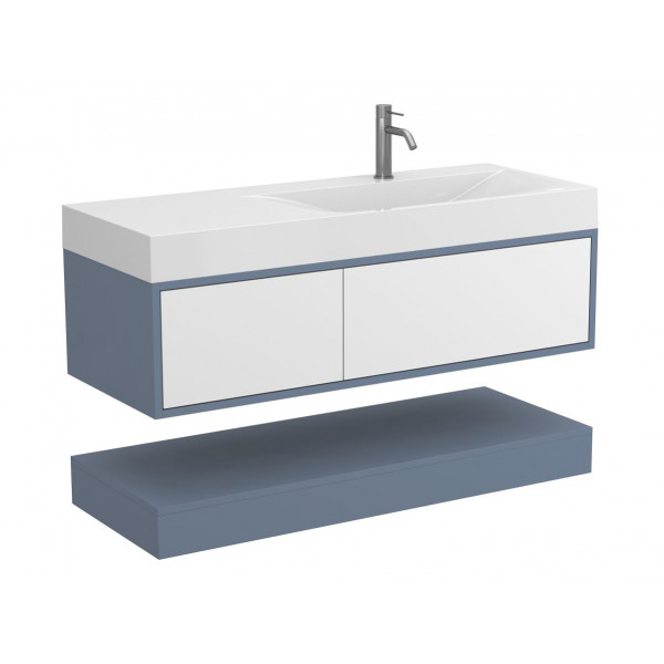 Тумба підвісна DUO Сірий для умивальника VIOLA 1200 R Miraggio