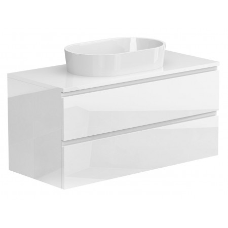 Тумба підвісна MONO 1000 Біла глянцева з умивальником SORRENTO Miraggio