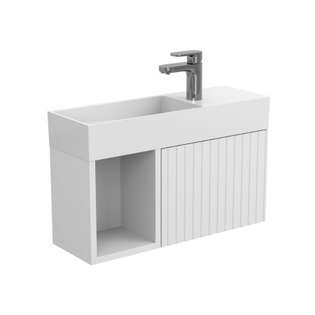 Тумба підвісна AURA біла матова для умивальника TONI 650 Miraggio