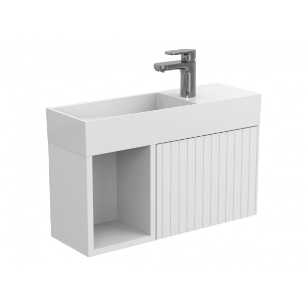 Тумба підвісна AURA біла матова для умивальника TONI 650 Miraggio