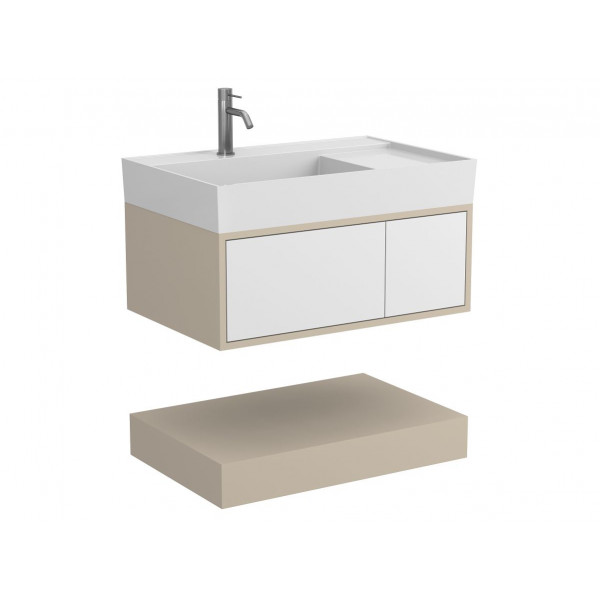 Тумба підвісна DUO Кашемір для умивальника SOUL 800 Miraggio