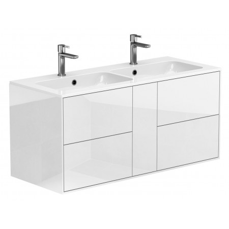 Тумба підвісна SPACE Біла глянцева для умивальника DELLA 1100 D Miraggio