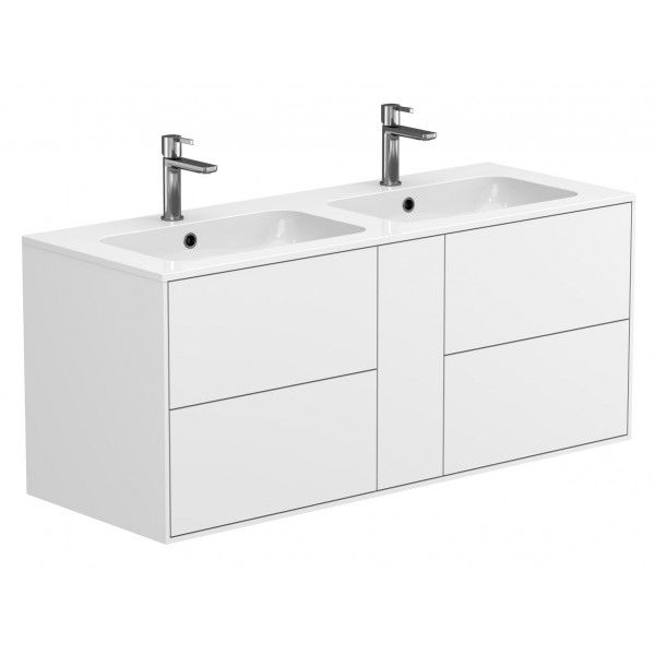 Тумба підвісна SPACE Біла soft-touch для умивальника DELLA 1200 D Miraggio