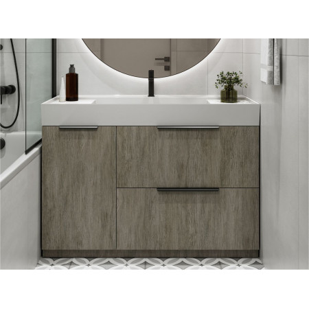 Тумба підлогова ALBA Толедо темне дерево з умивальником SOUL 1200 Miraggio